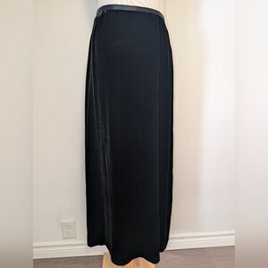 Elegant Black Velvet Silk Blend Maxi Skirt